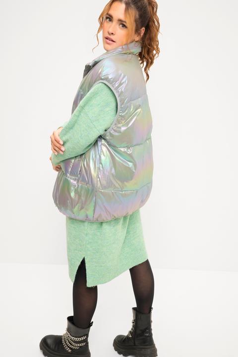 Immagine prodotto Studio Untold Gilet trapuntato dal taglio oversize con effetto olografico, collo alto e zip (56)