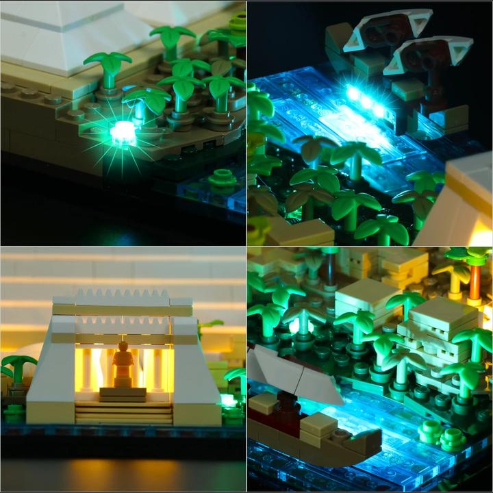 Produktbild BrickBling LED Licht Set für LEGO Cheops-Pyramide (21058) inkl. Fernbedienung