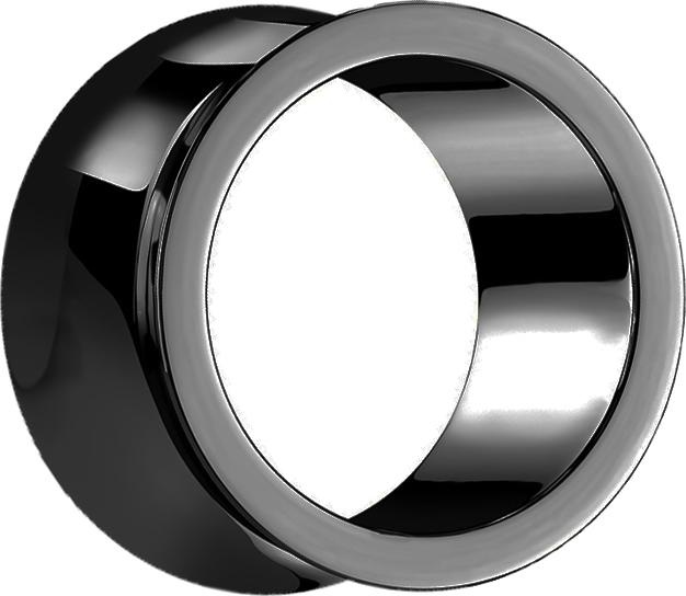 Image du produit Star Piercing Flared Tunnel épais noir (Acier chirurgical 316L, sans laiton)