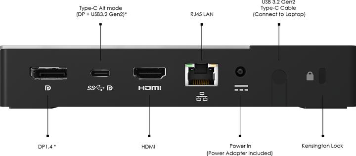 Actual product image MSI USB-C Docking Station Gen 2 USB 3.2 Gen 2 (3.1 Gen 2) Type-C (USB-C, 9 ports)