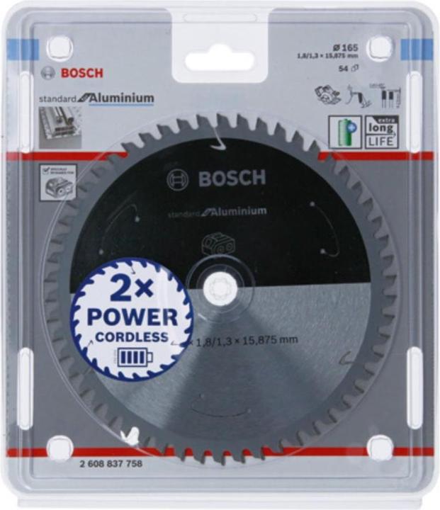 Productafbeelding Bosch Professional Zubehör Cirkelzaagblad Standaard voor Aluminium, 165x1,8/1,3x15,875, 54 tanden