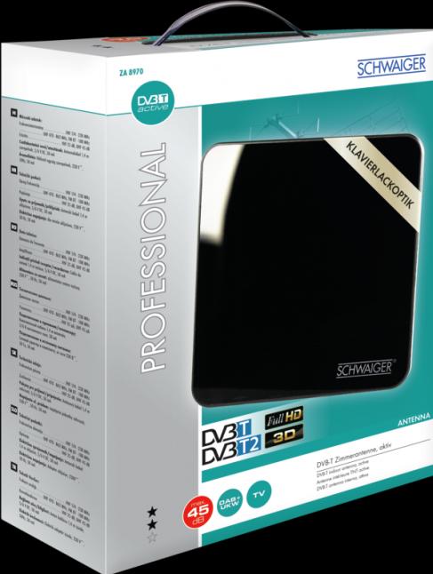 Actual product image Schwaiger Indoor antenna (Indoor antenna, 45 dB, DVB-T / -T2)