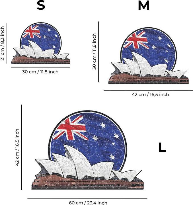 Actual product image Iconic Sydney Opera House - Monument Wooden Puzzle Size M (270 pieces) (270 pieces)