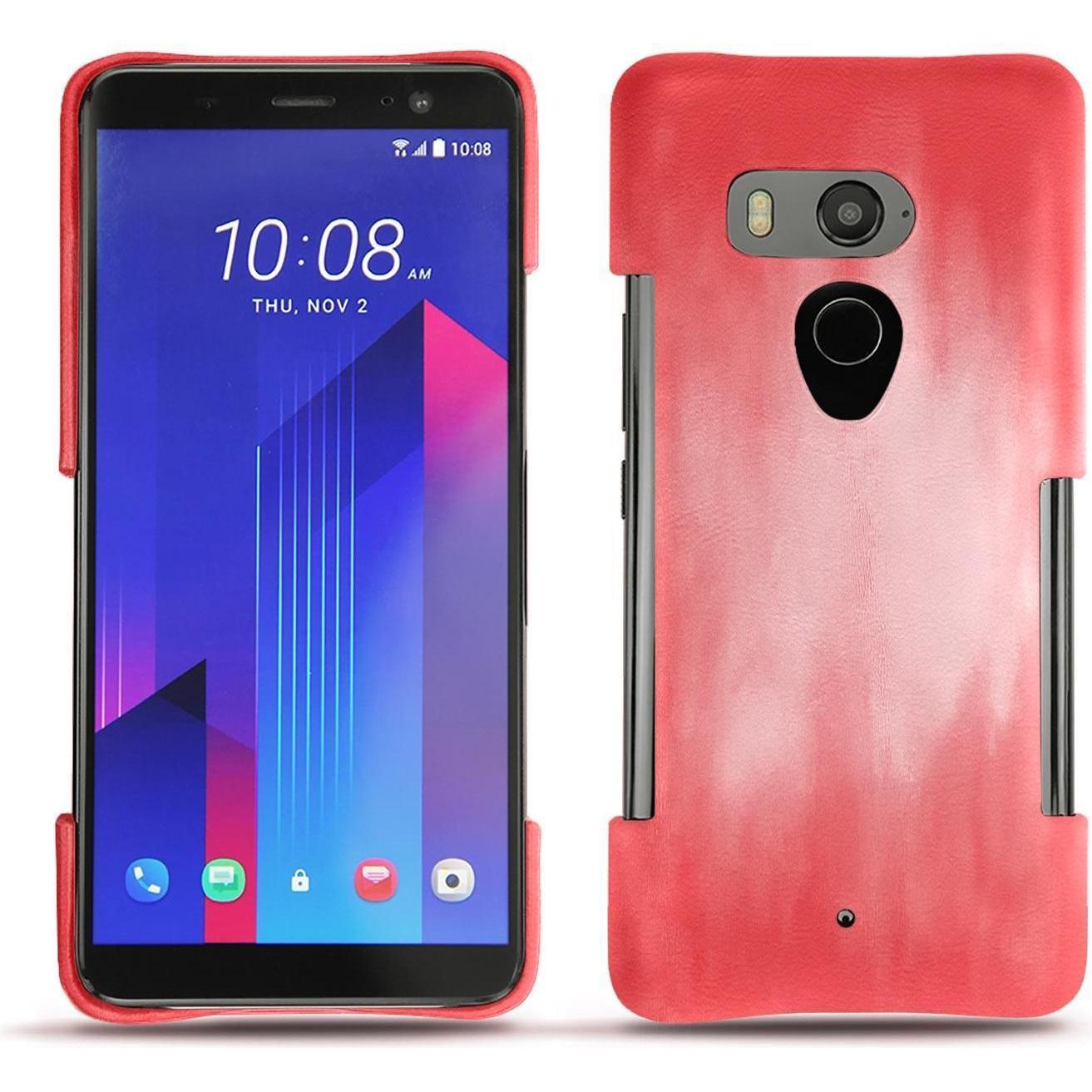 Noreve Lederschutzhülle (HTC U11+), Smartphone Hülle, Rosa