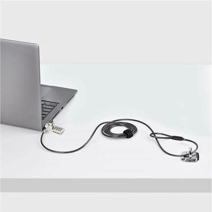 Produktbild StarTech COM 10-Pack Doppelzugriff Laptopschloss 2m Kabelschloss mit Schlussel und Zahlenschloss K-S