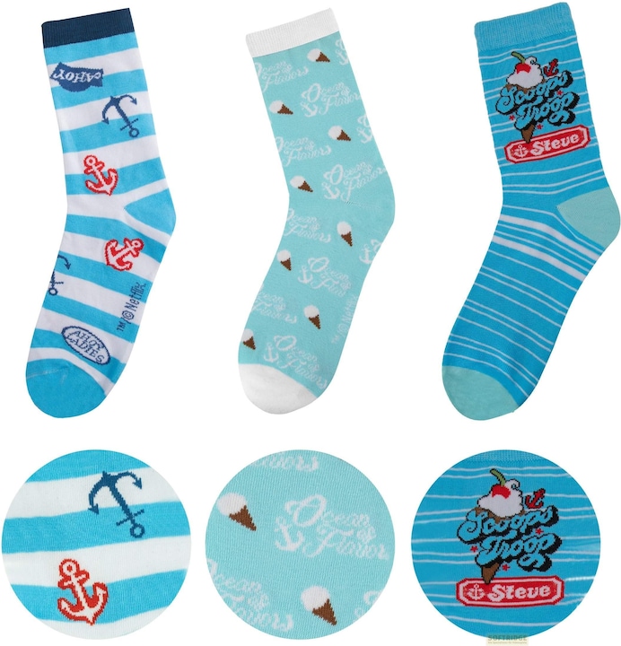 Cinereplicas Stranger Things: calzini Scoops Ahoy (3 paia (confezione da 3, 40)