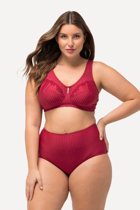 Image du produit Ulla Popken Lot de 2 culottes midi, fines rayures, modèle moyennement échancré (42, 44)