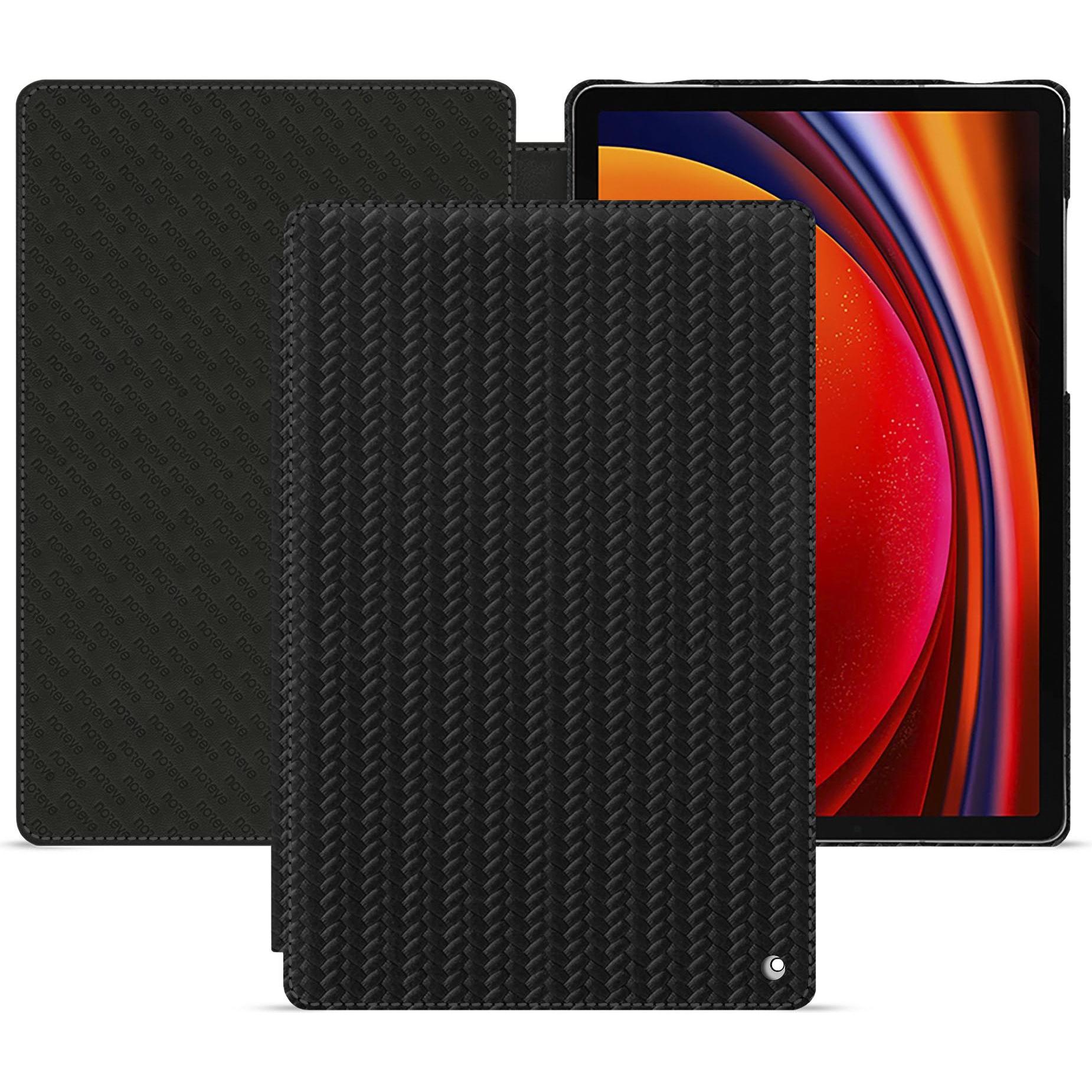 Thumbnail - Noreve Lederschutzhülle horizontal (Galaxy Tab S9), Tablet Hülle, Schwarz