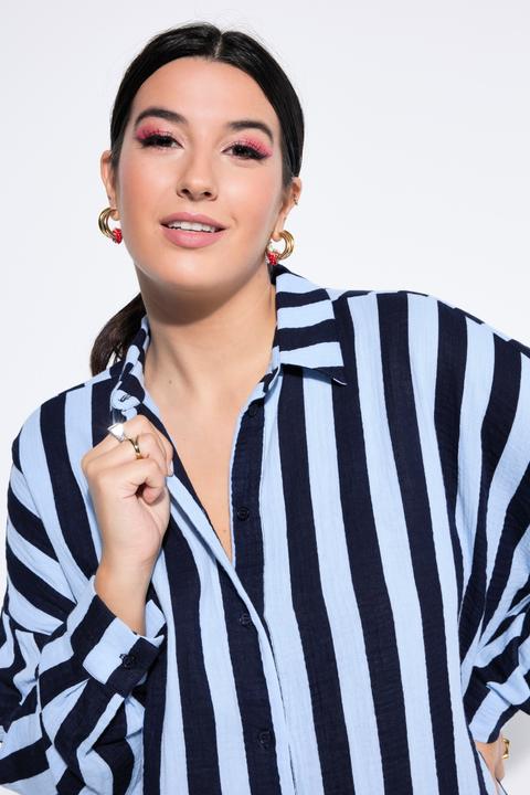 Immagine prodotto Studio Untold Camicia dal taglio oversize in mussola con righe e maniche lunghe (54)