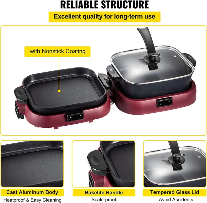 Produktbild Vevor 2 in 1 Elektro-Hot-Pot-Grill