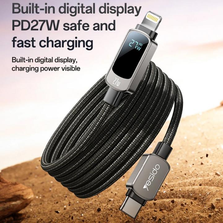 Produktbild Yesido USB-C to USB-C Cable CA180, 27W, 2.4A, 1.2m, Black (1.20 m, 27 W)