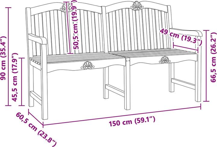 Produktbild vidaXL Gartenbank