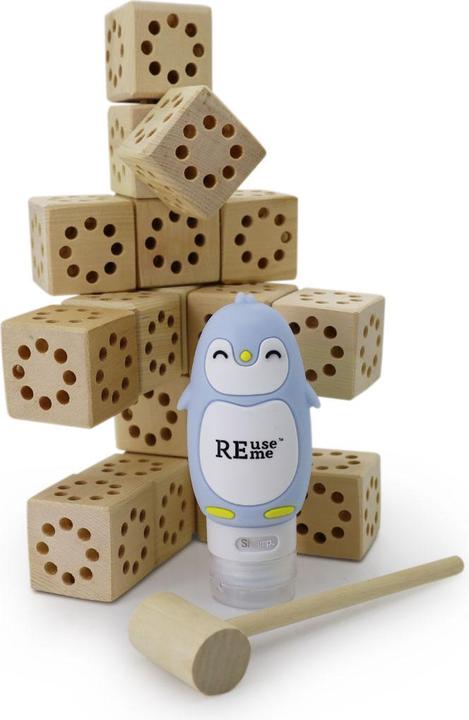 Image du produit Schnarwiler Arven Konstruktionsset mit Silikon Pinguin, befüllt mit LOVE WATER Shampoo