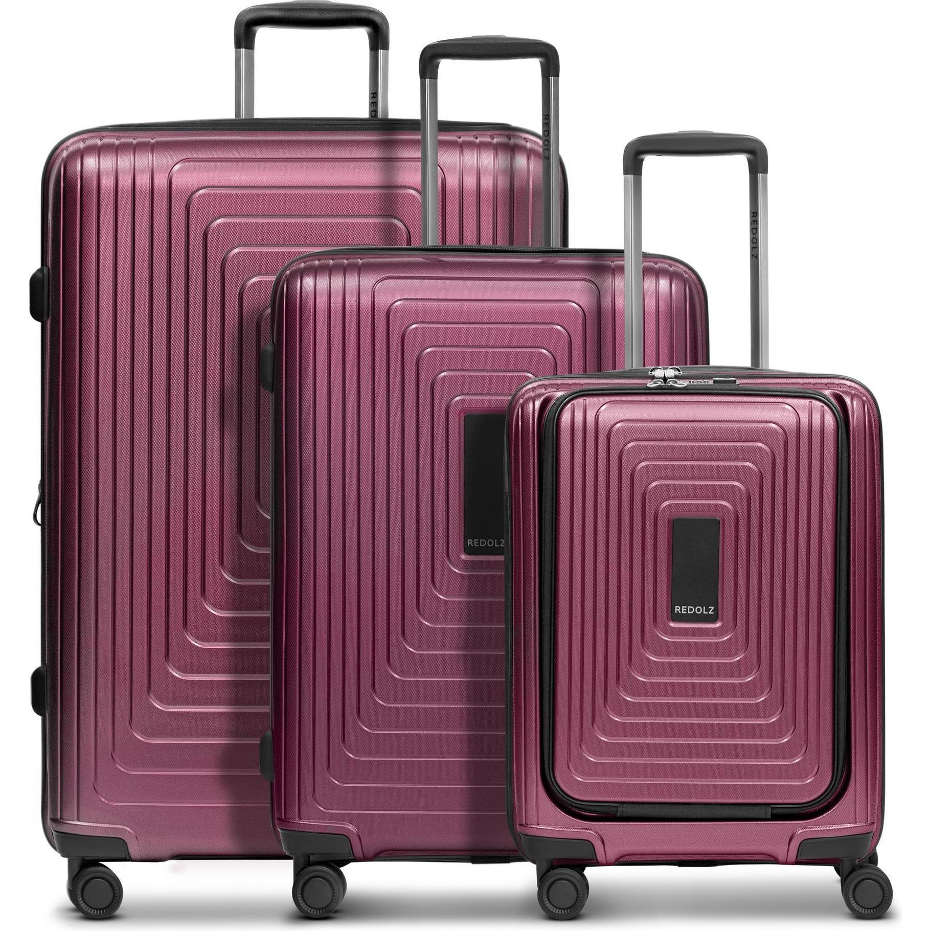 Redolz, Koffer, Essentials 14 3-Set 4-Rollen Kofferset 3 teilig, Violett, (249 l, XL (ab 115l))