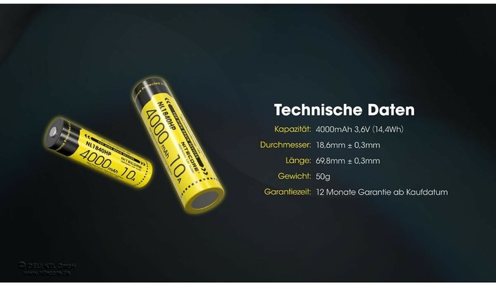 Immagine prodotto Nitecore NL1840HP (1 pz., 18650, 4000 mAh)