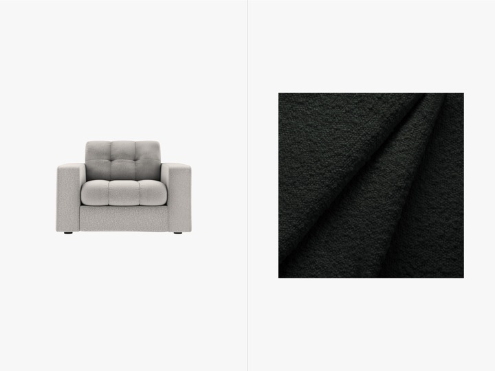 Actual product image CXL by Christian Lacroix Bouclé Armchair, "Yohan", 1 Seat, 97x90x72 Made in Europe