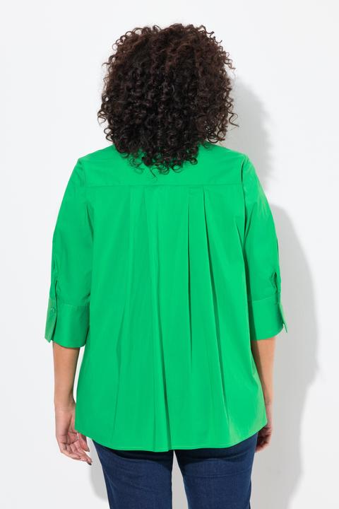 Produktbild Ulla Popken Hemdbluse, Rückenfalte, A-Linie, Hemdkragen, 3/4-Arm (62)