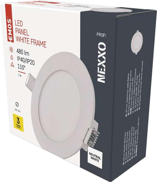 Produktbild Emos LED-Einbauleuchte NEXXO, rund, weiss, 7W, neutralweiss (480 lm)