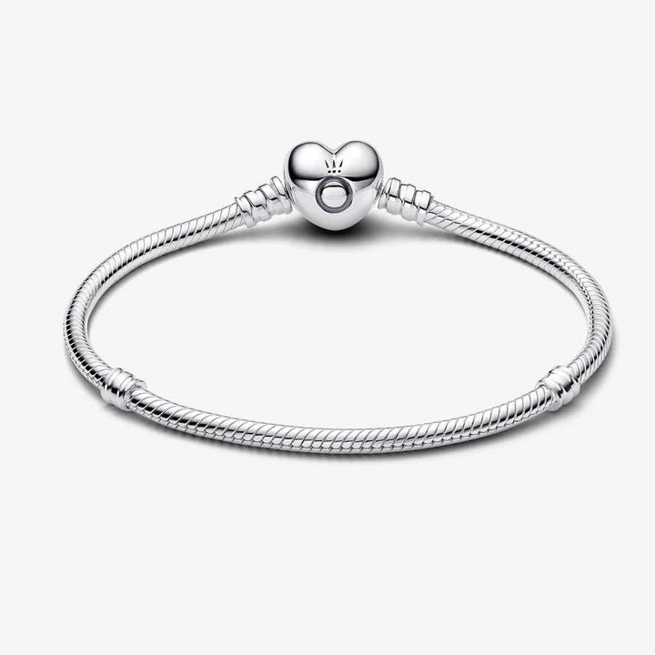 Image du produit Pandora Bracelet avec fermoir coeur (19 cm, Argent)