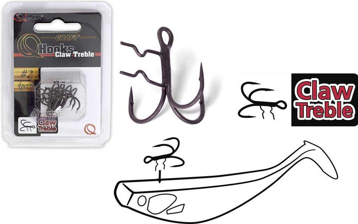 Actual product image Quantum Claw Treble Hooks