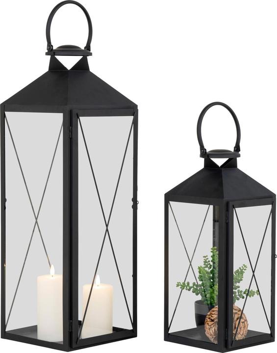 Produktbild House Nordic Laterne Casa 2 Stück, Schwarz (19 x 19 x 45 cm, 23 x 23 x 71 cm, 2 x)