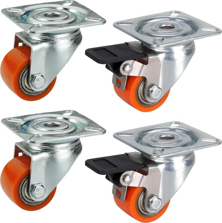 Dörner + Helmer 450035 Schwerlast-Lenkrolle Rad-Durchmesser 35 mm Tragfähigkeit max. 100 kg 4 St