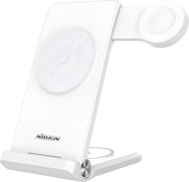 Actual product image Nillkin PowerTrio 3in1 Wireless Charger MagSafe for Apple Watch White (MFI) (15 W)