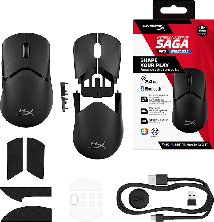 Produktbild HP HyperX Pulsefire Saga Pro Wireless-Gaming-Maus (schwarz) (Kabelgebunden)