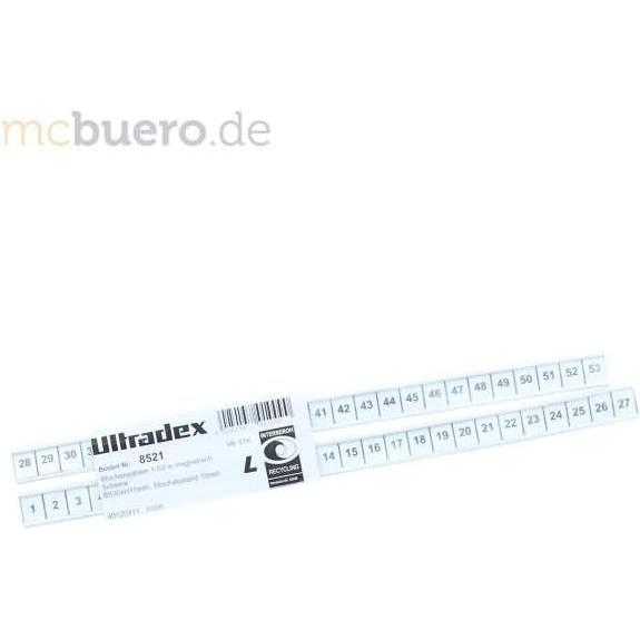 Ultradex, Zubehör Präsentieren, Skala mit Wochenzahlen 1-53 magnetisch 530x15mm Strichabstand 10mm