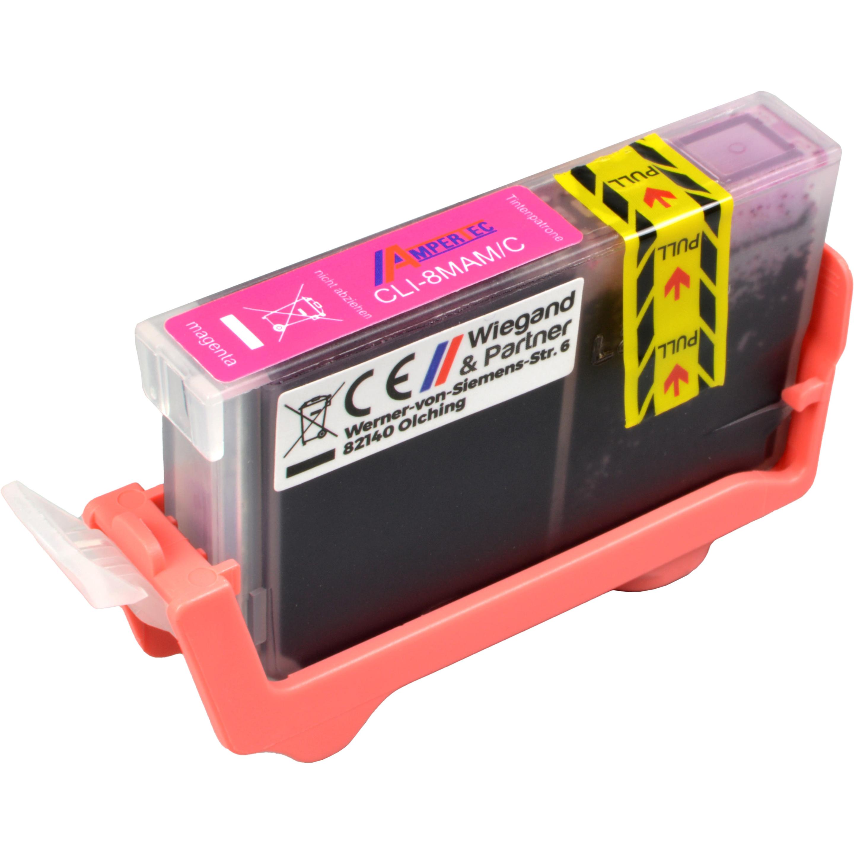 Ampertec, Druckerpatrone, Tinte ersetzt Canon 0622B001 CLI-8M magenta (M)