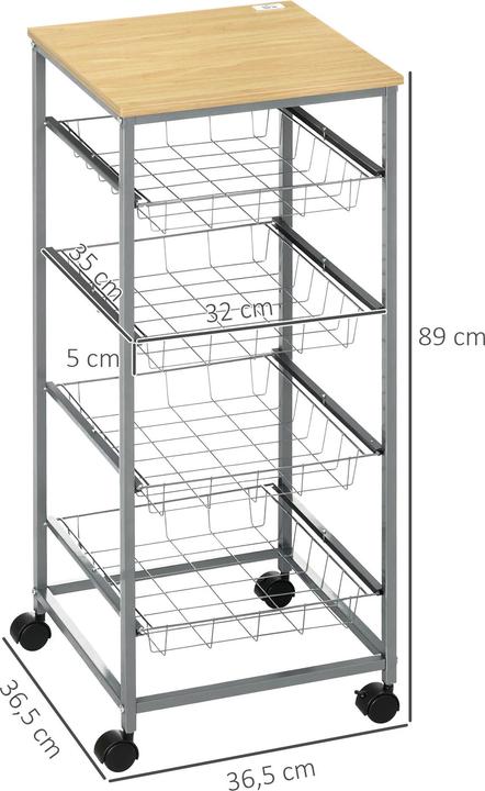 Actual product image Homcom Kitchen trolley