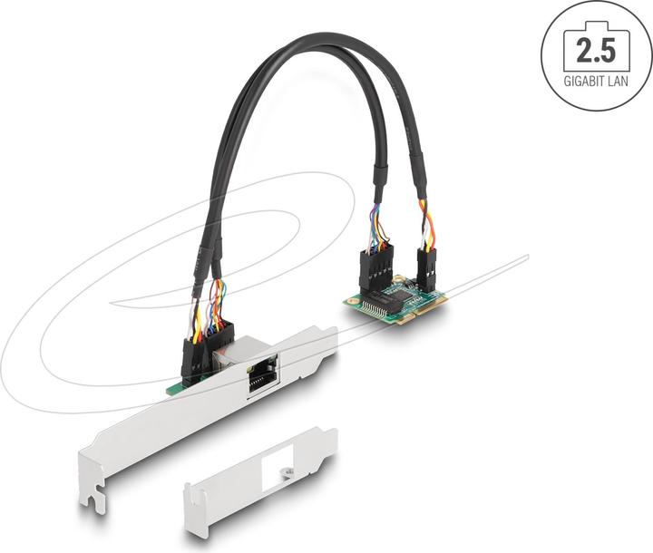 Actual product image Delock Mini PCIe I/O PCIe half size 1 x RJ45 2.5 Gigabit LAN (Ethernet, Mini PCI Express, PCIe)