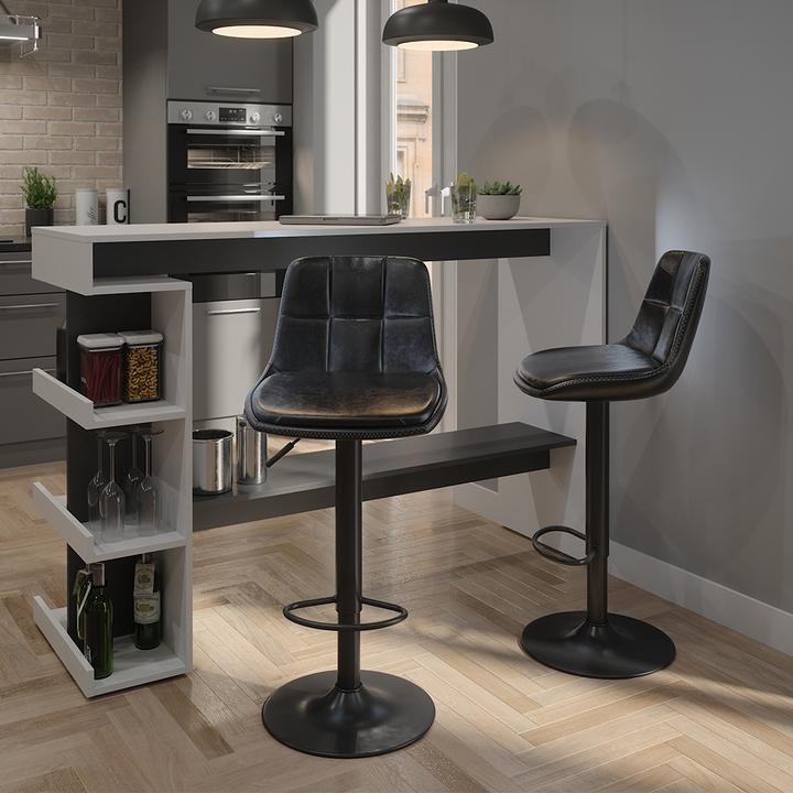Produktbild Vicco Barhocker 2er Set Sena, Schwarz, 38.5 x 86 cm