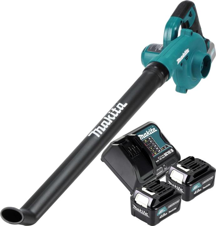Actual product image Makita UB 101 DSM battery blower 12 V max. + 2x battery 4.0 Ah + charger (Rechargeable battery operated, Leaf blower)
