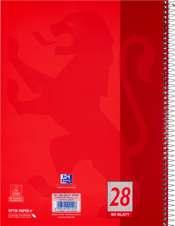 Actual product image Oxford College notebook (A4+, Checked, No binding)