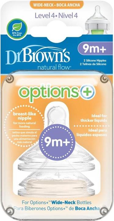 Actual product image Dr Browns wide neck level 4 nozzle for Options + 9m + 2 bottle (WN4201) (2 x)