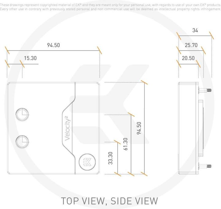 Produktbild EKWB EK-Quantum Velocity² D-RGB, 1700 - nickel + gold