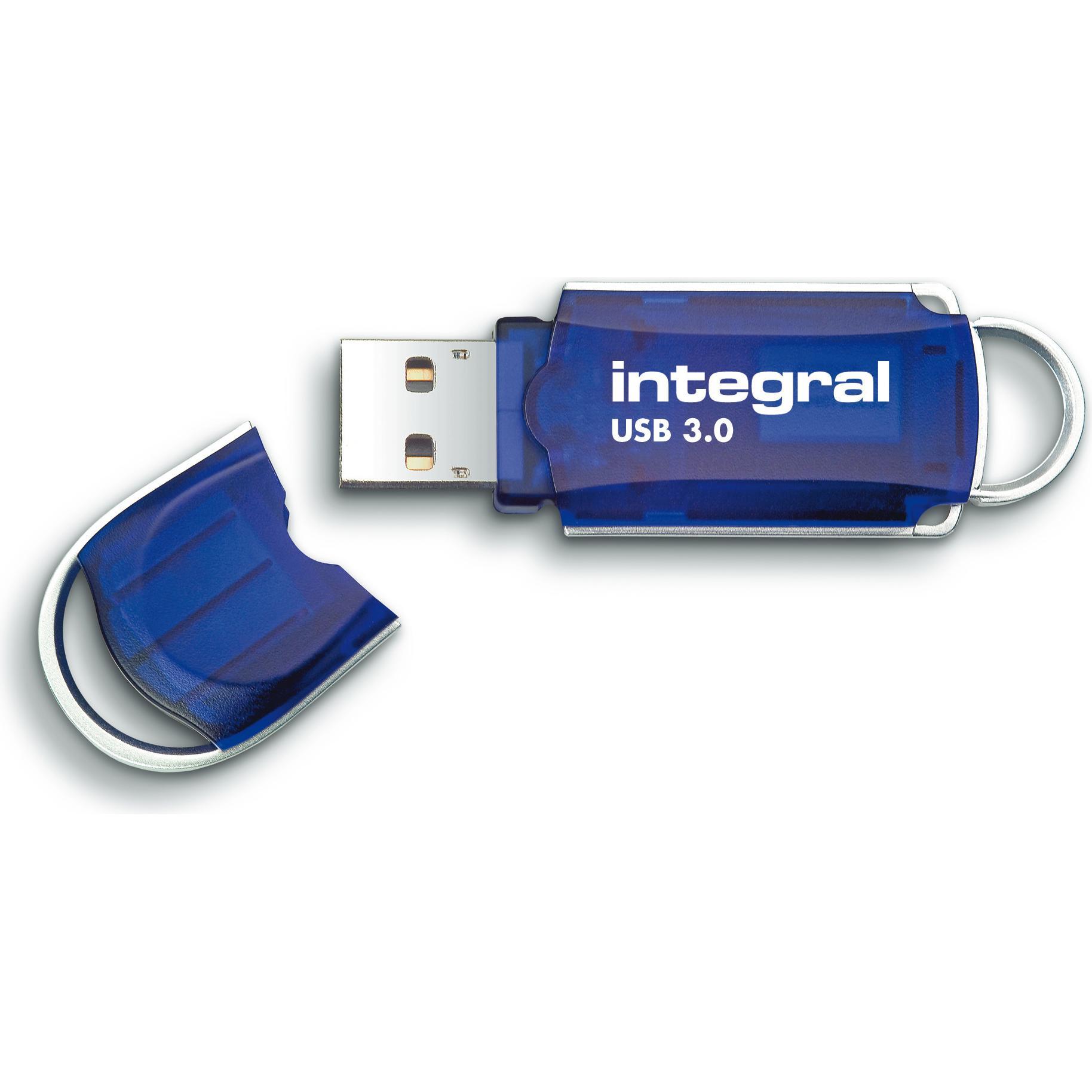 Integral USB Stick Courier 3.0 16GB bl (16 GB, USB-A), USB Stick, Blau, Silber