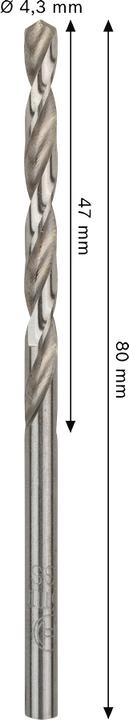 Actual product image Bosch Professional Zubehör PRO Metal HSS-G twist drill, 4.3 x 47 x 80 mm (4.3 mm)