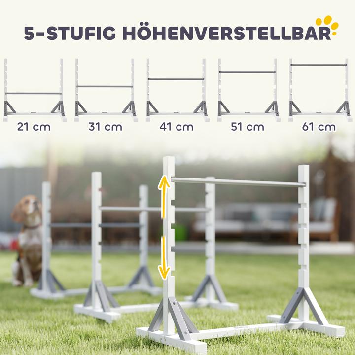 Produktbild PawHut Agility Set Tannenholz, Kunststoff Weiss (Agility)