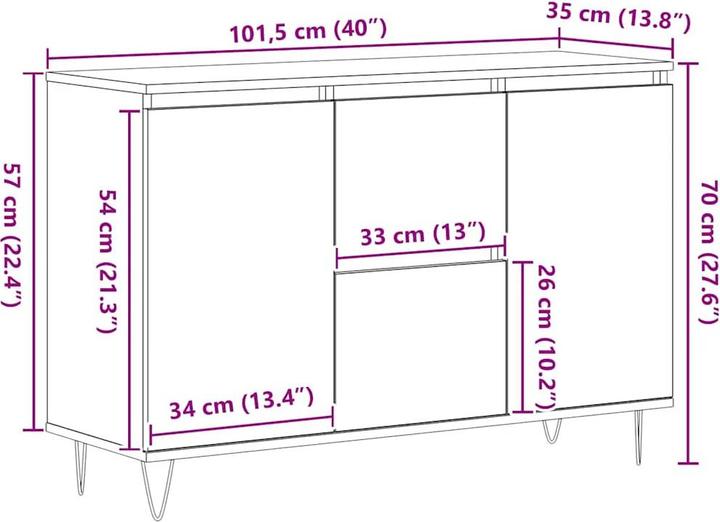 Produktbild vidaXL Sideboard (104 x 35 x 70 cm)