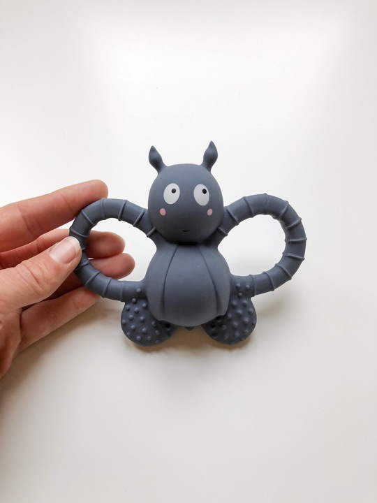 Actual product image Filibabba Teething ring - Felix the fly natural rubber - Muddly Blue