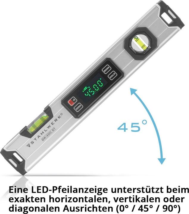 Actual product image Stahlwerk Digital spirit level DW-400 ST made of aluminium with 400 mm length (40 cm)