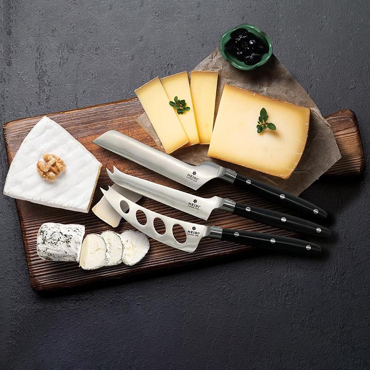Immagine prodotto Heidi Cheese Line Set di 3 coltelli da formaggio con supporto Edelweiss - Contenuto: 1 coltello da formaggio morbido + (11.60 cm)