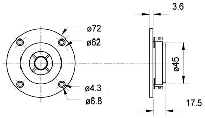 Image du produit Visaton DTW 72 tweeter à dôme, 8 Ohm