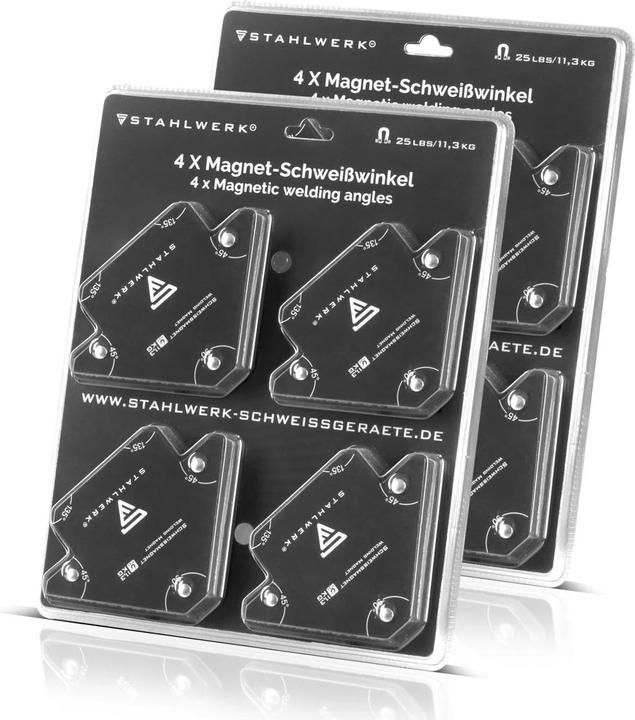 Produktbild Stahlwerk 8er Schweisswinkel Set Magnet 11,3kg 25lbs Schweissmagnet
