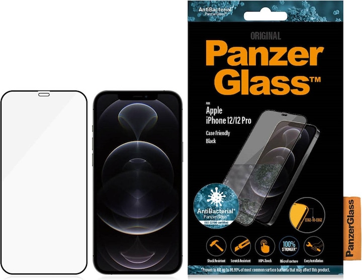 Actual product image PanzerGlass Edge-to-Edge (1 Piece, Apple iPhone 12, Apple iPhone 12 Pro)