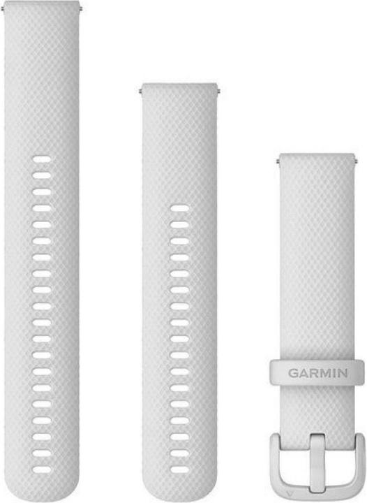 Actual product image Garmin Quick Release Band 20, White with Polished Silver Hardware