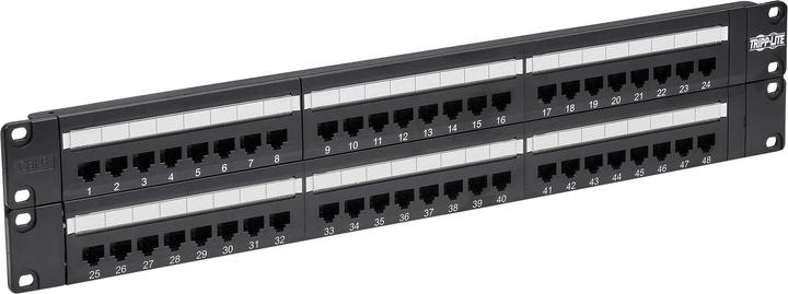 Actual product image Eaton 48-Port 2U Rack-Mount Cat6/Cat5 110 Patch Panel 568B RJ45 Ethernet TAA