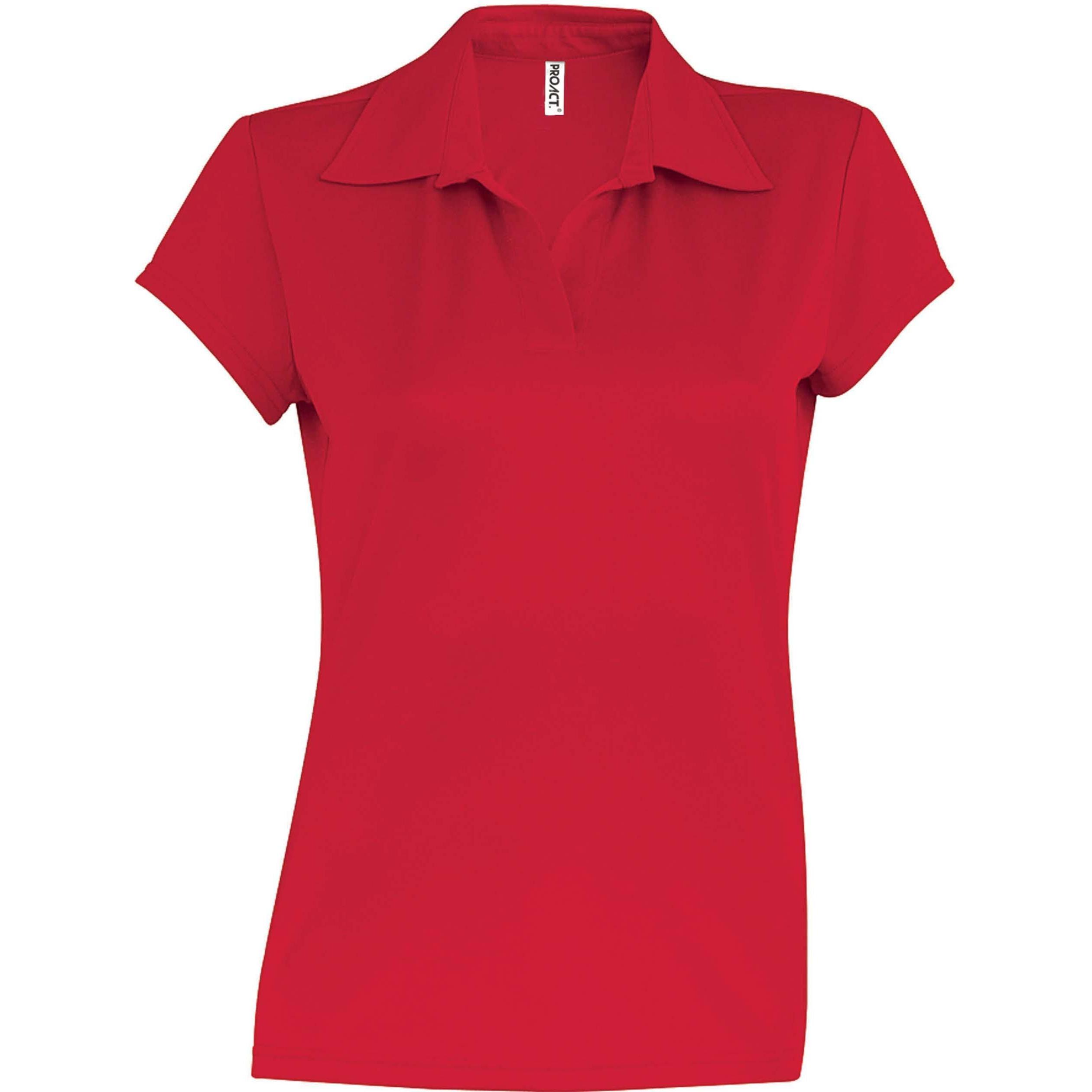 Proact, Damen, Shirt, Damen Poloshirt mit kurzen Ärmeln Sport, Rot, (XS)